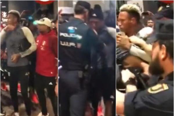 بالفيديو.. الأمن الإسباني يعتدي على لاعبي منتخب البيرو أمام فندق إقامتهم بمدريد